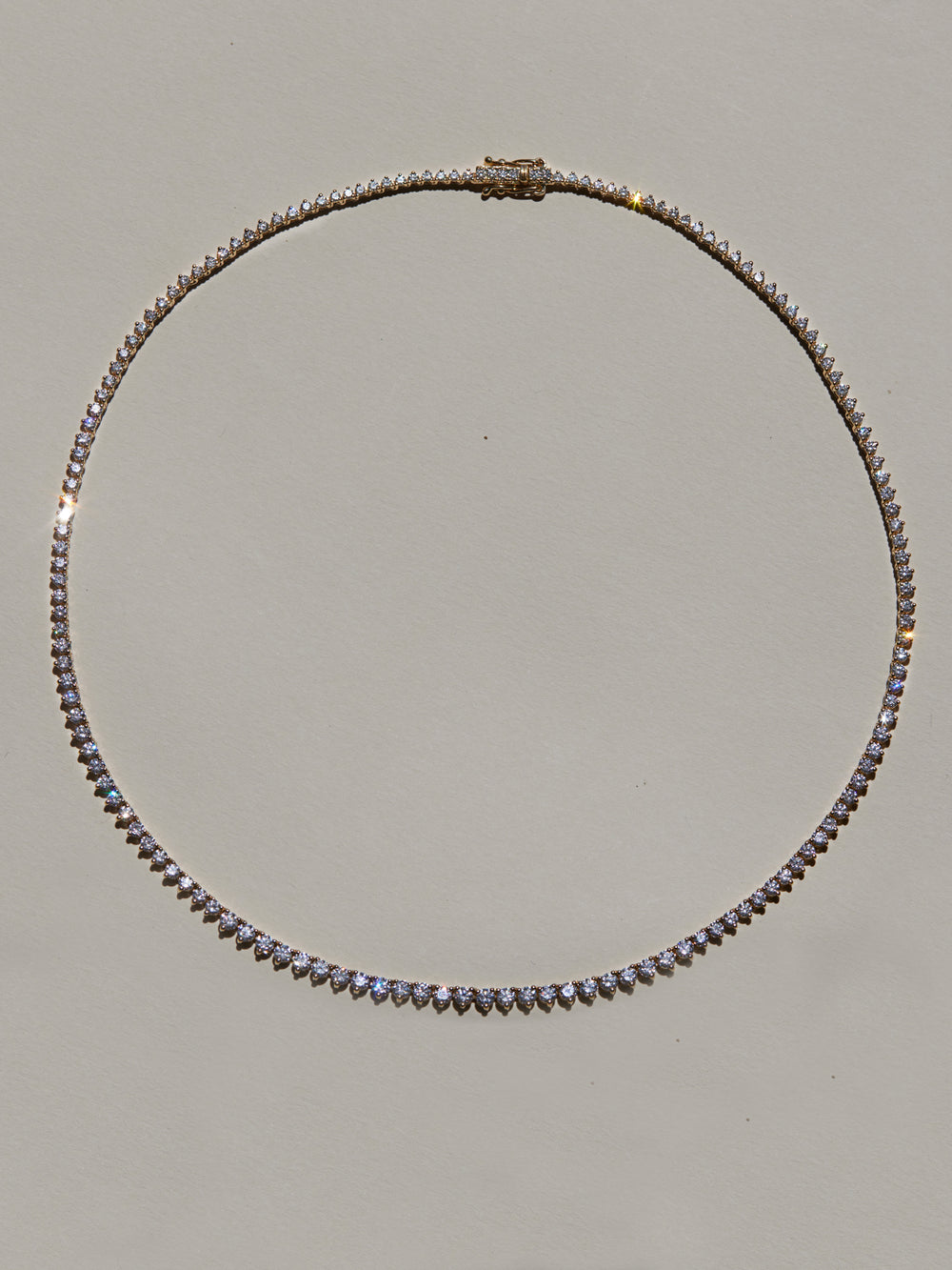 Graduating Tennis Necklace - 18K Yellow Gold (Lab-Grown Diamond) - View 