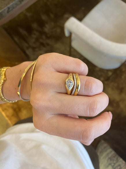 1.00ct Pear Signet Ring