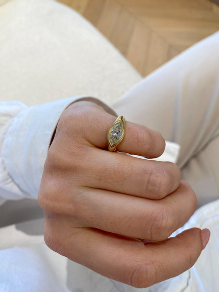 1.01ct Marquise Signet Ring