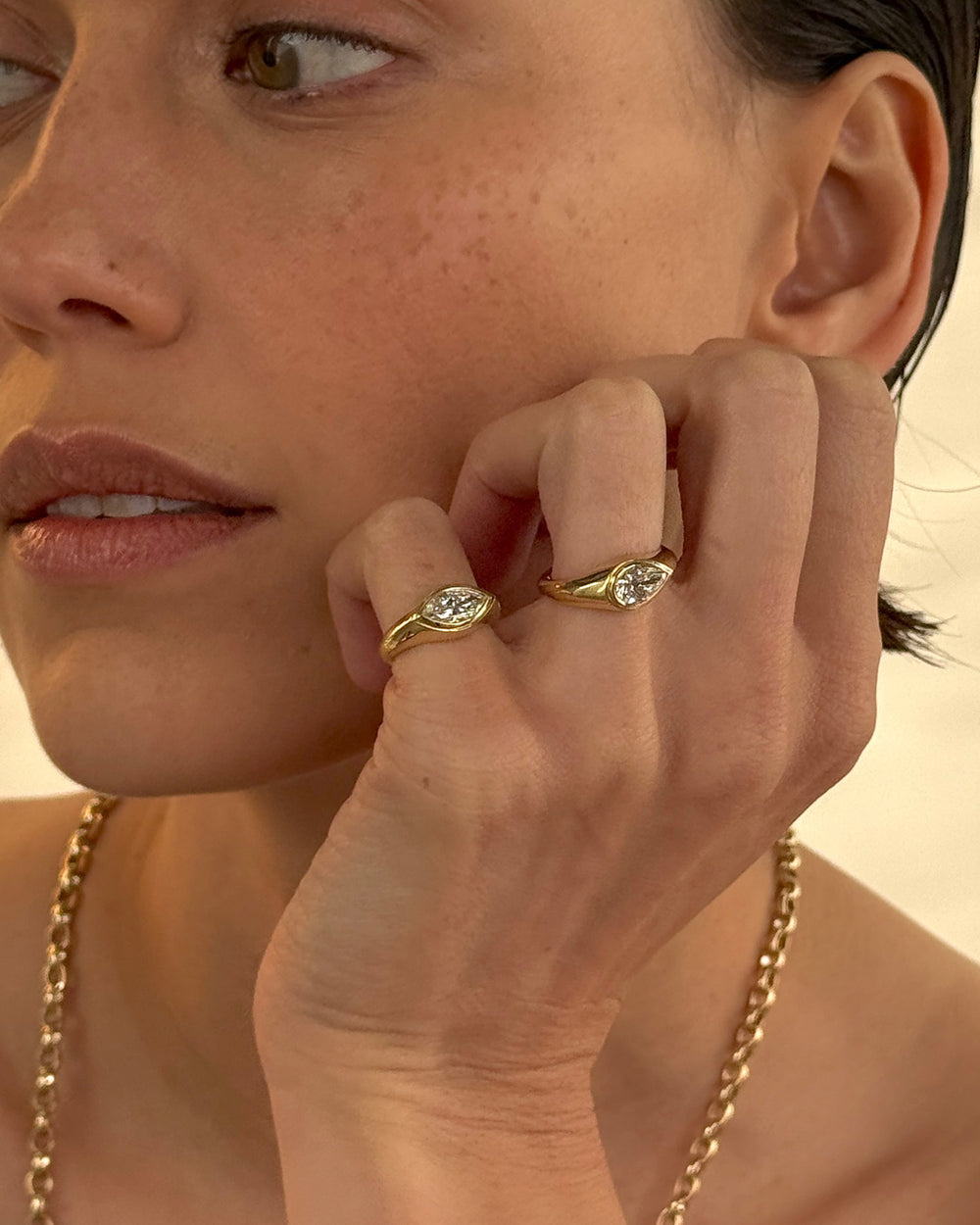 1.01ct Marquise Signet Ring - View 