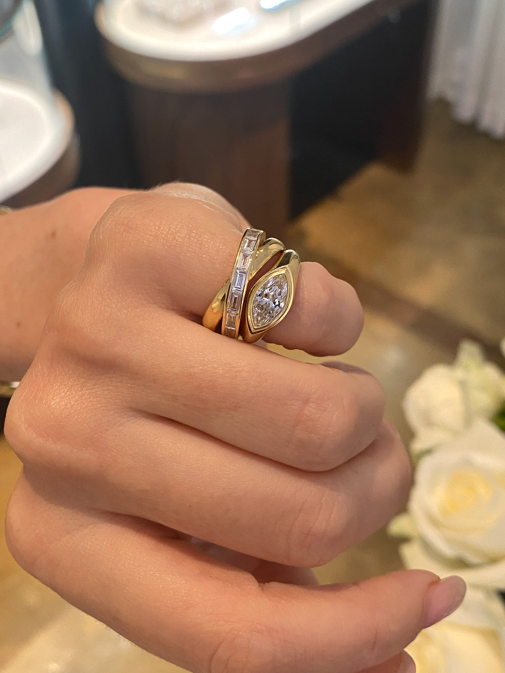 1.01ct Marquise Signet Ring - View 