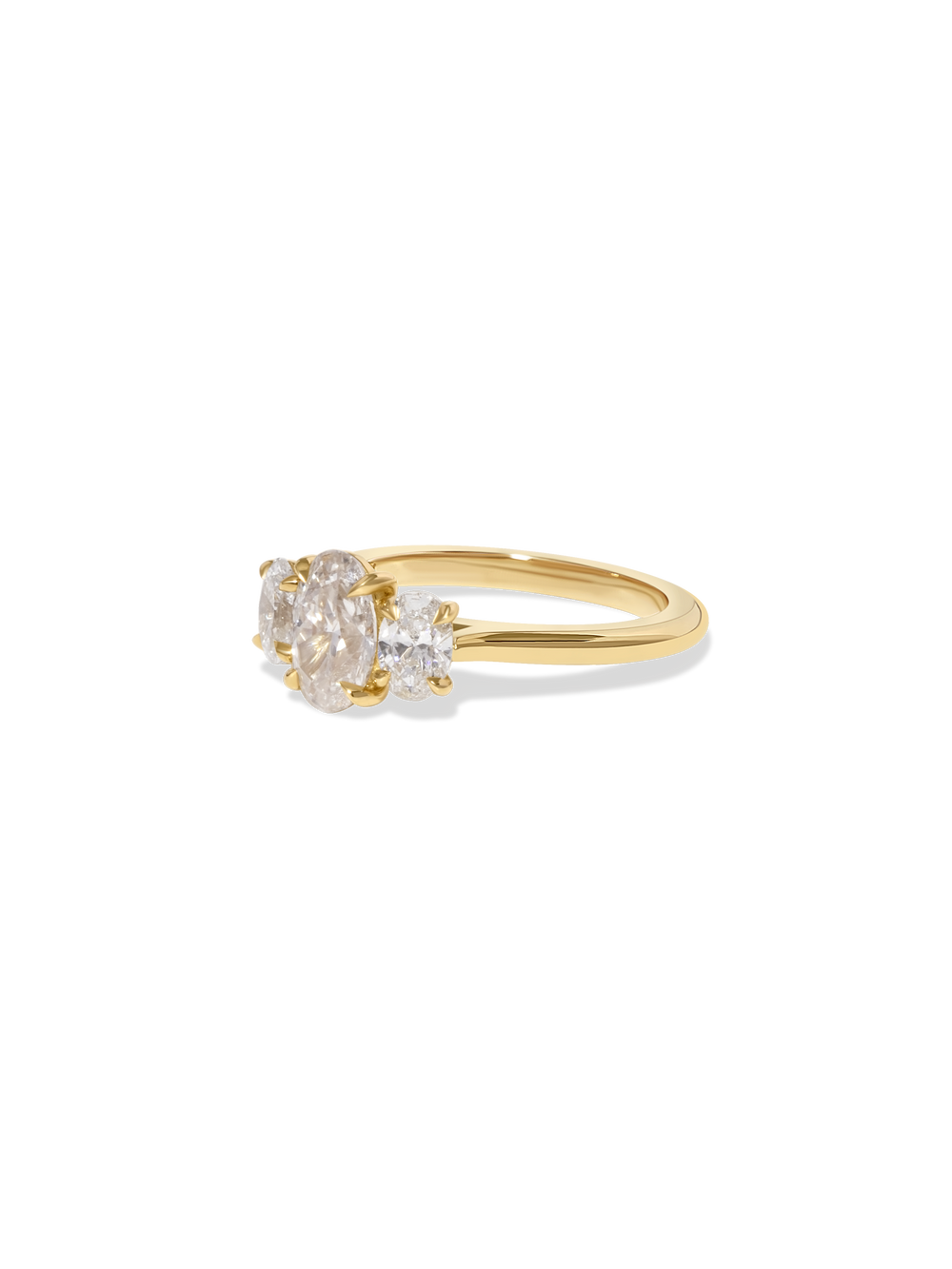 1.02ct Oval Trilogy Ring - View 