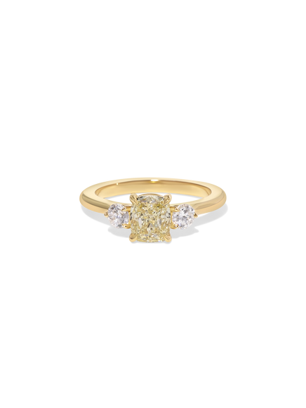 1.26ct Elongated Cushion Yellow Cosmic Trio