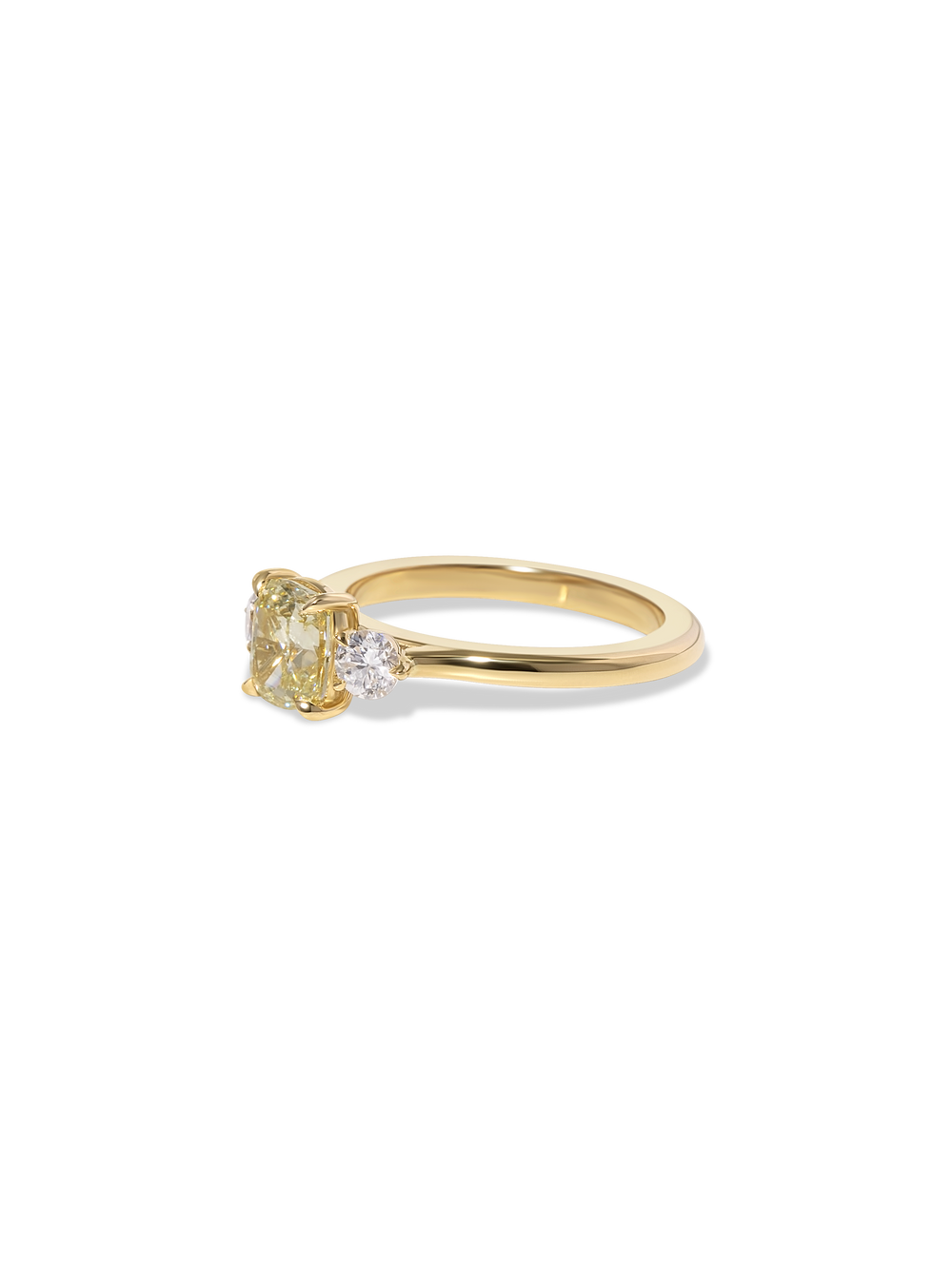 1.26ct Elongated Cushion Yellow Cosmic Trio - View 