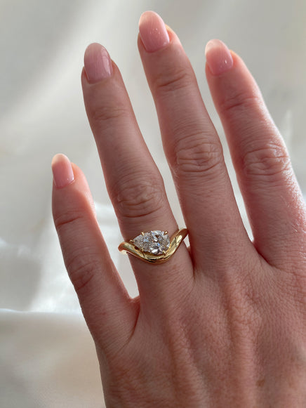 1.52ct Floating Pear Jean Contour Solitiare Ring