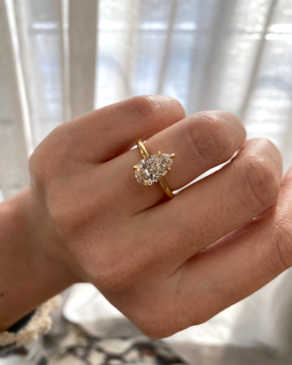 1.93ct Pear Champagne Ceremonial Solitaire Ring - View 