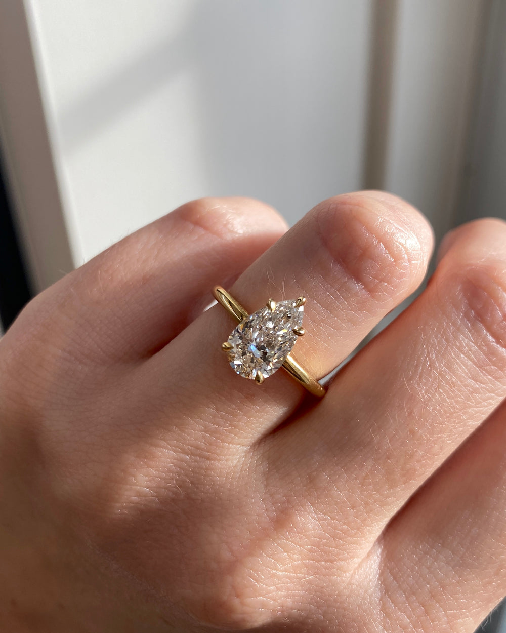 1.93ct Pear Champagne Ceremonial Solitaire Ring - View 