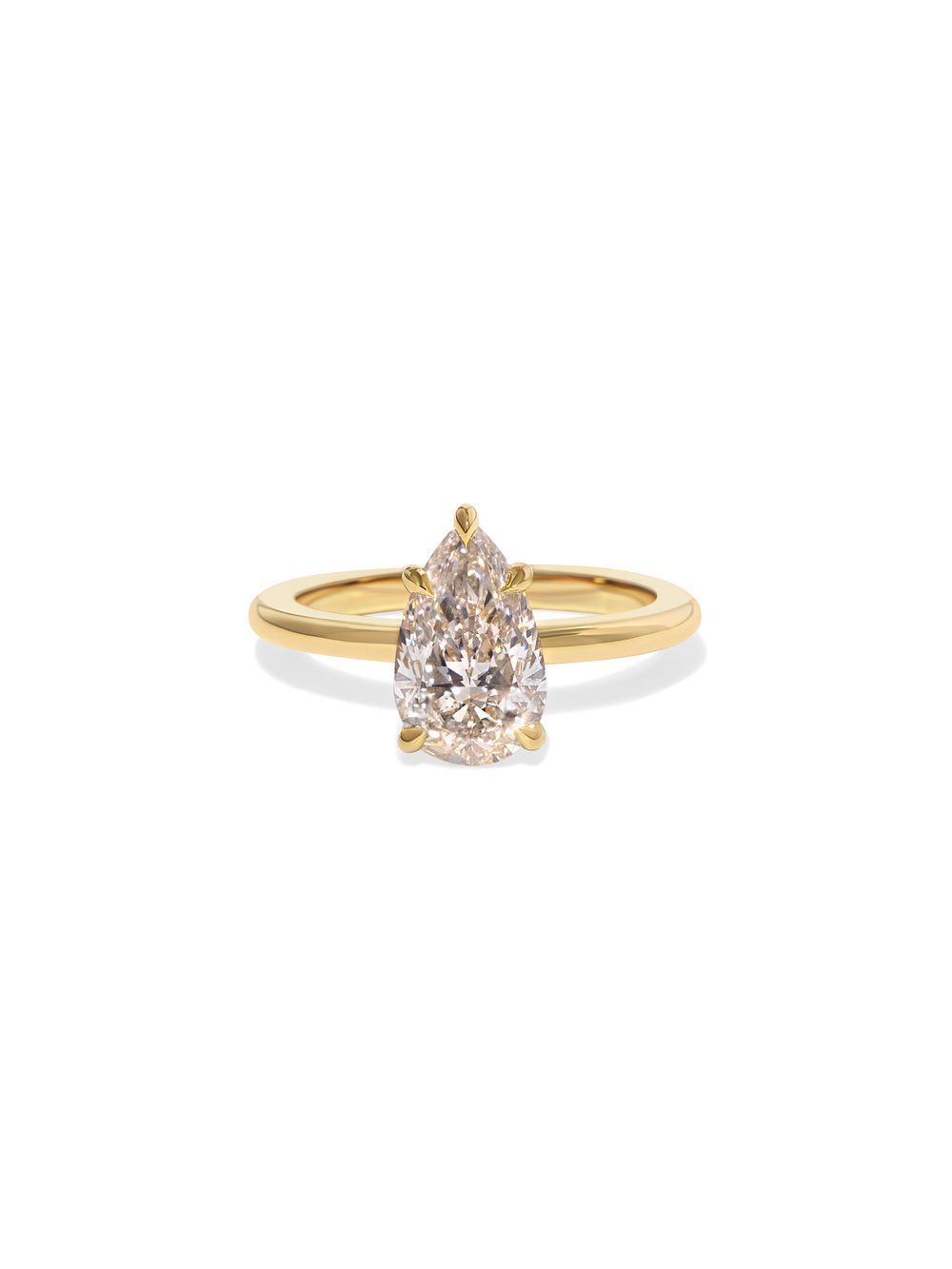 1.93ct Pear Champagne Ceremonial Solitaire Ring - View 
