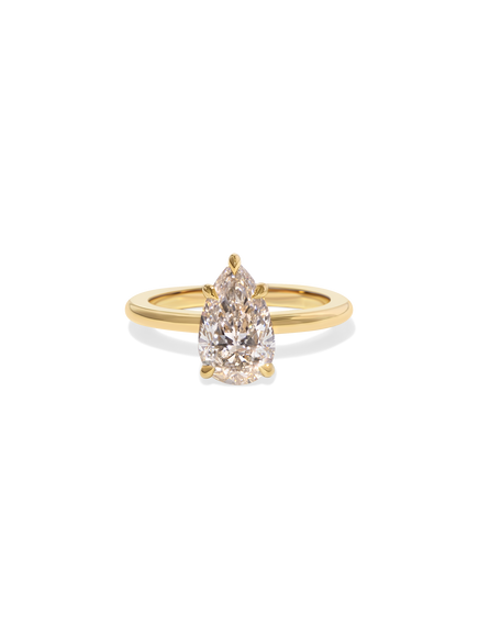 1.93ct Pear Champagne Ceremonial Solitaire Ring