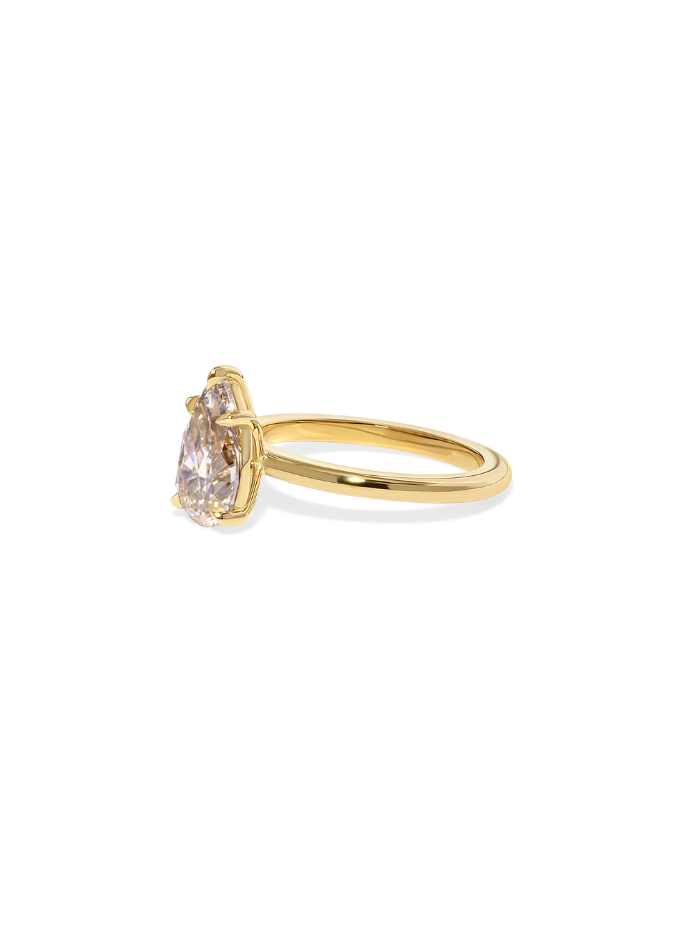 1.93ct Pear Champagne Ceremonial Solitaire Ring - View 