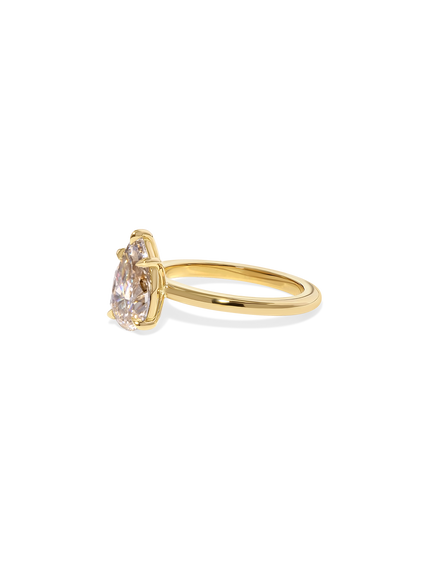 1.93ct Pear Champagne Ceremonial Solitaire Ring