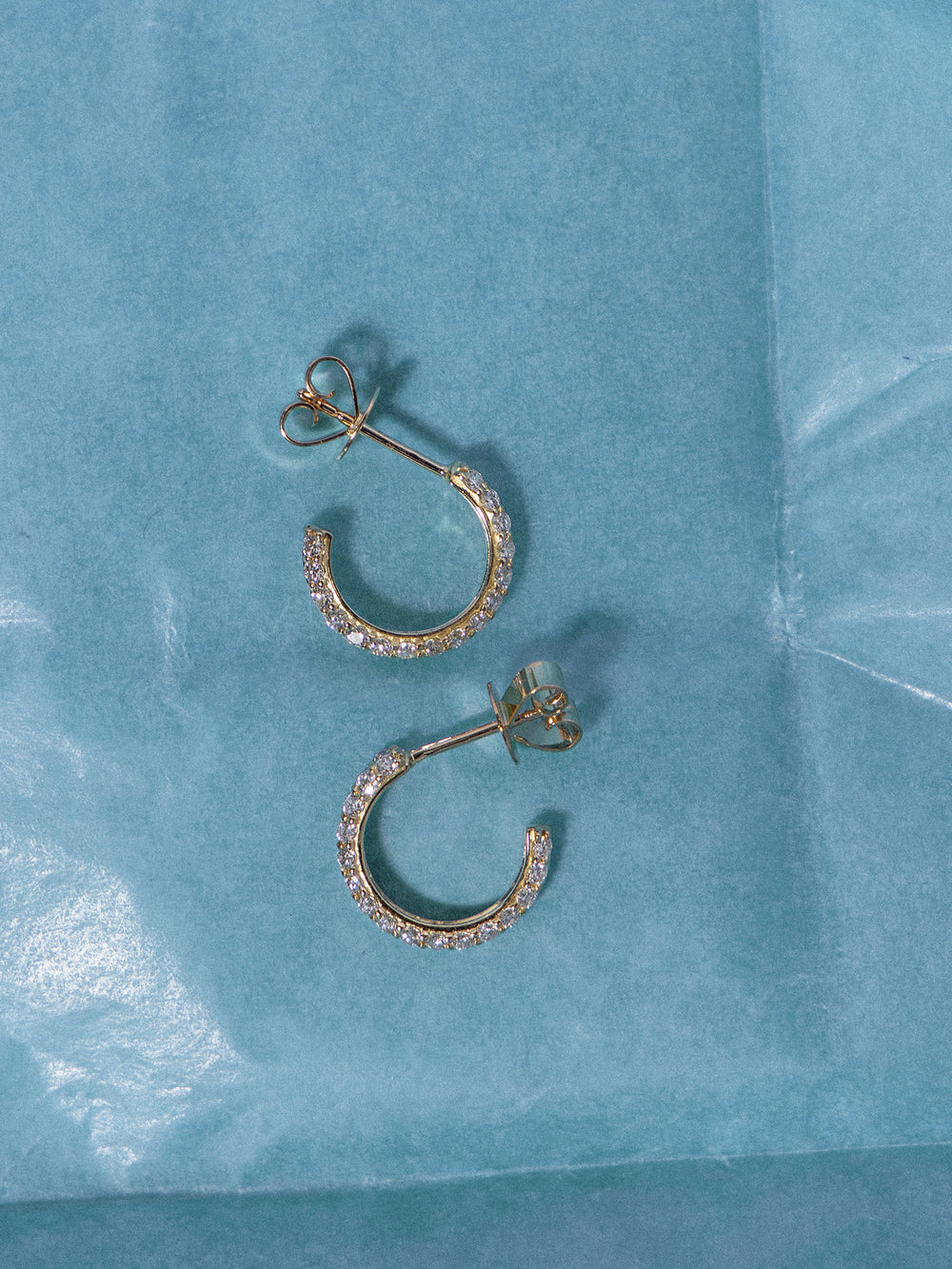 Diamond Knife Edge Hoops - View 