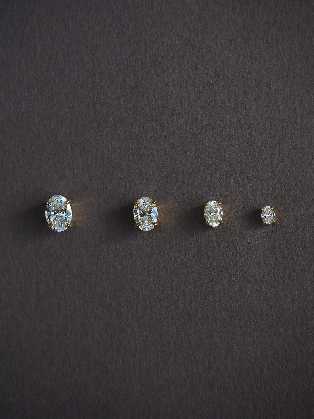 Oval Diamond Studs - View 