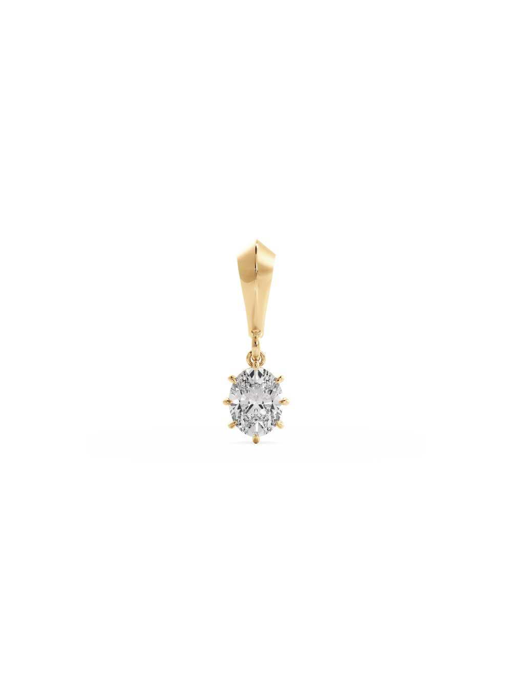 Oval Diamond Bespoke Pendant - Knife Edge Bail - View 