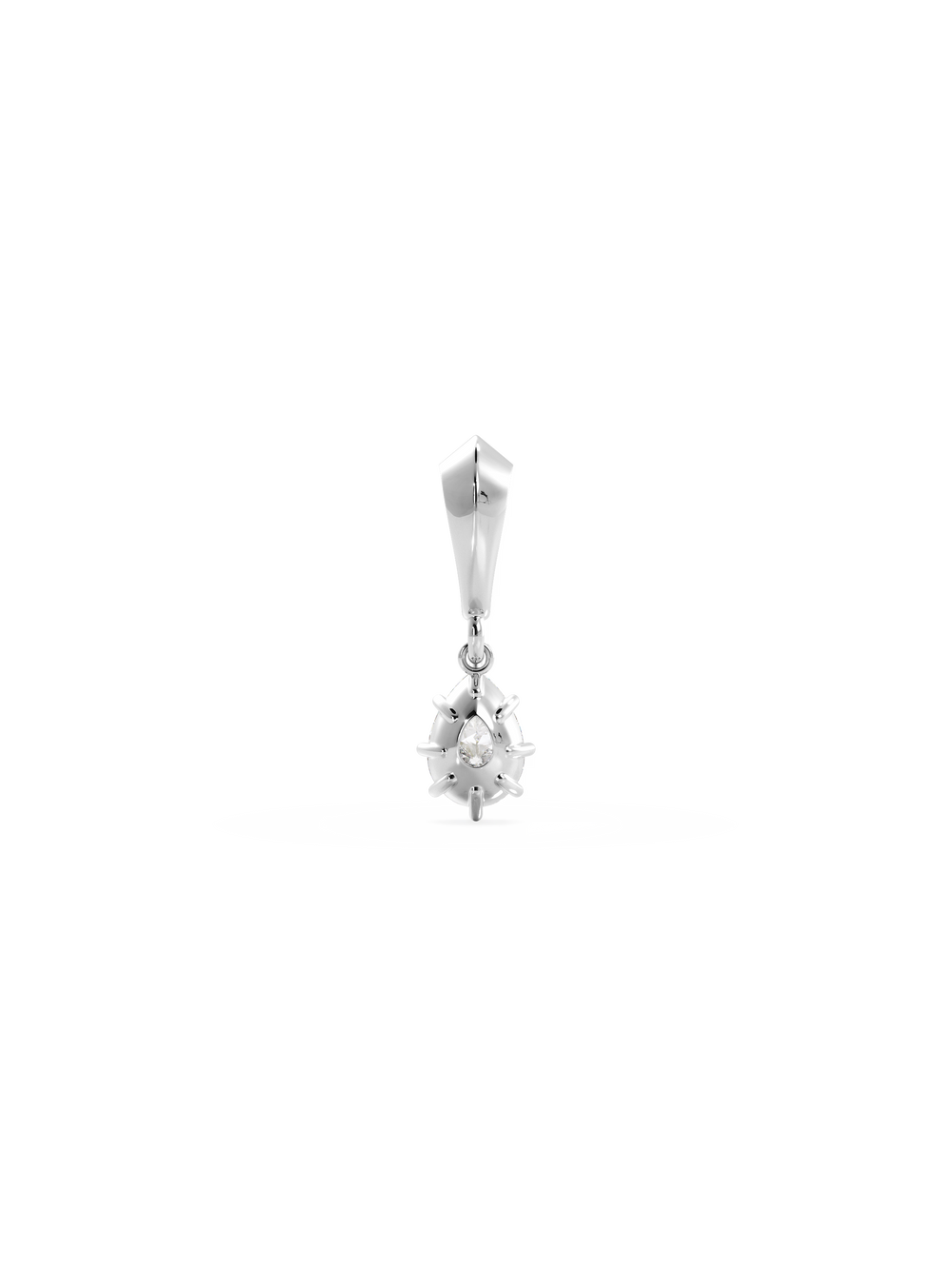 Pear Diamond Bespoke Pendant - Knife Edge Bail - View 