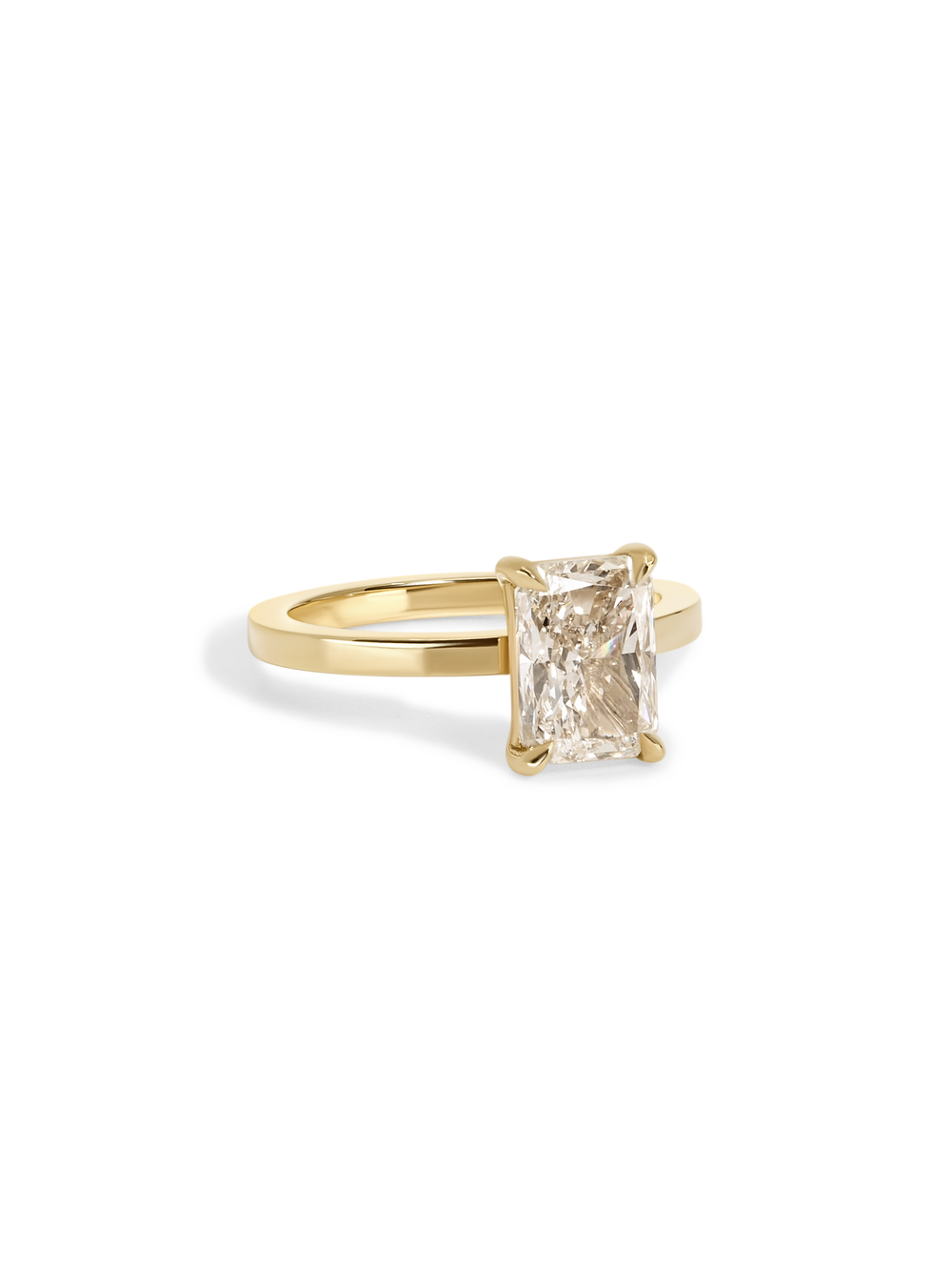 2.00ct Radiant Champagne Ceremonial Solitaire Ring - View 