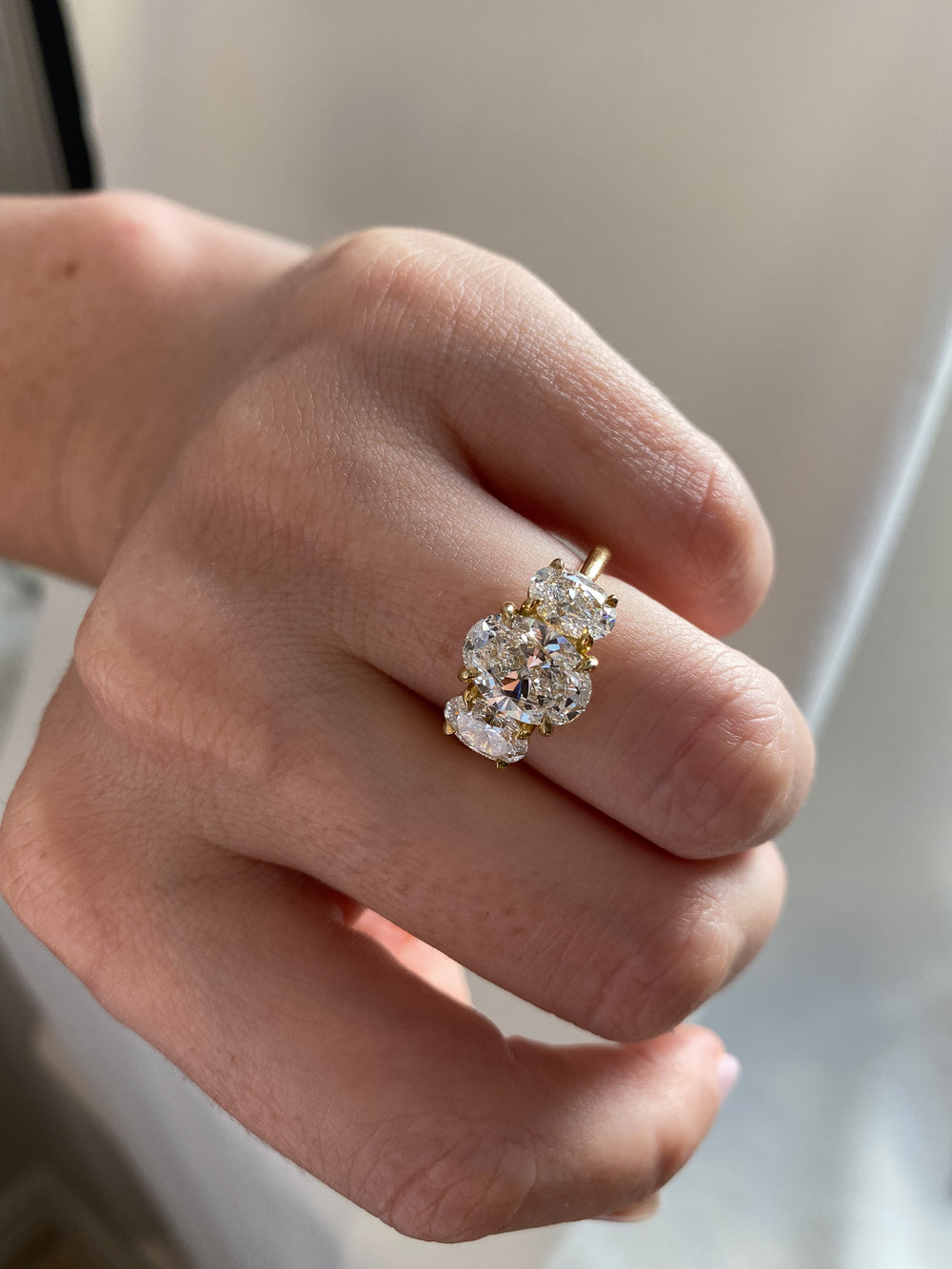 2.02ct Oval Trilogy Ring - View 