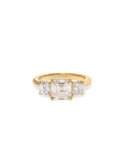 2.03ct Asscher Trilogy Ring
