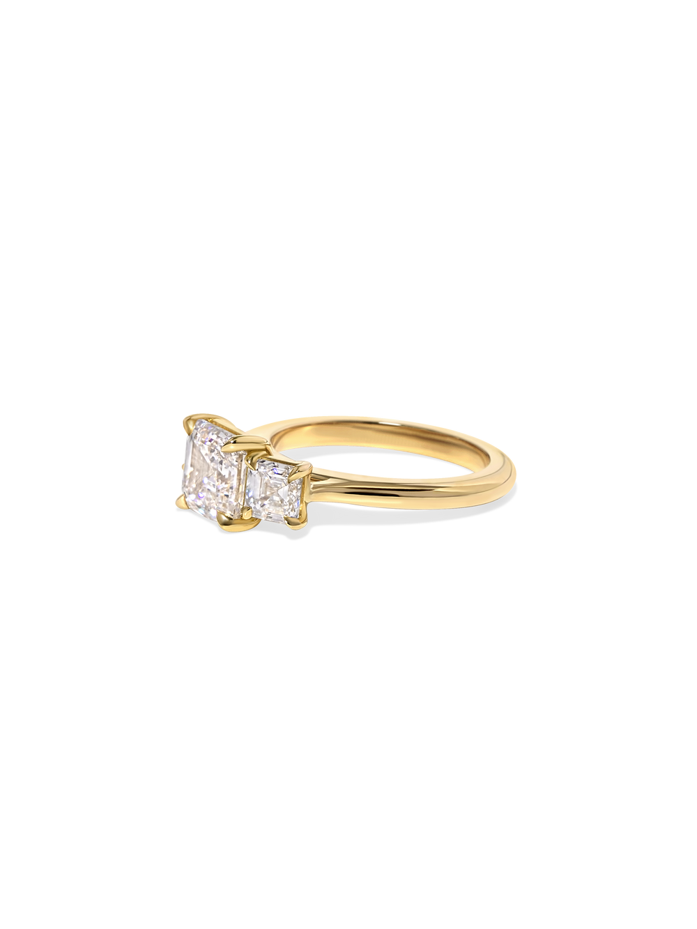 2.03ct Asscher Trilogy Ring - View 