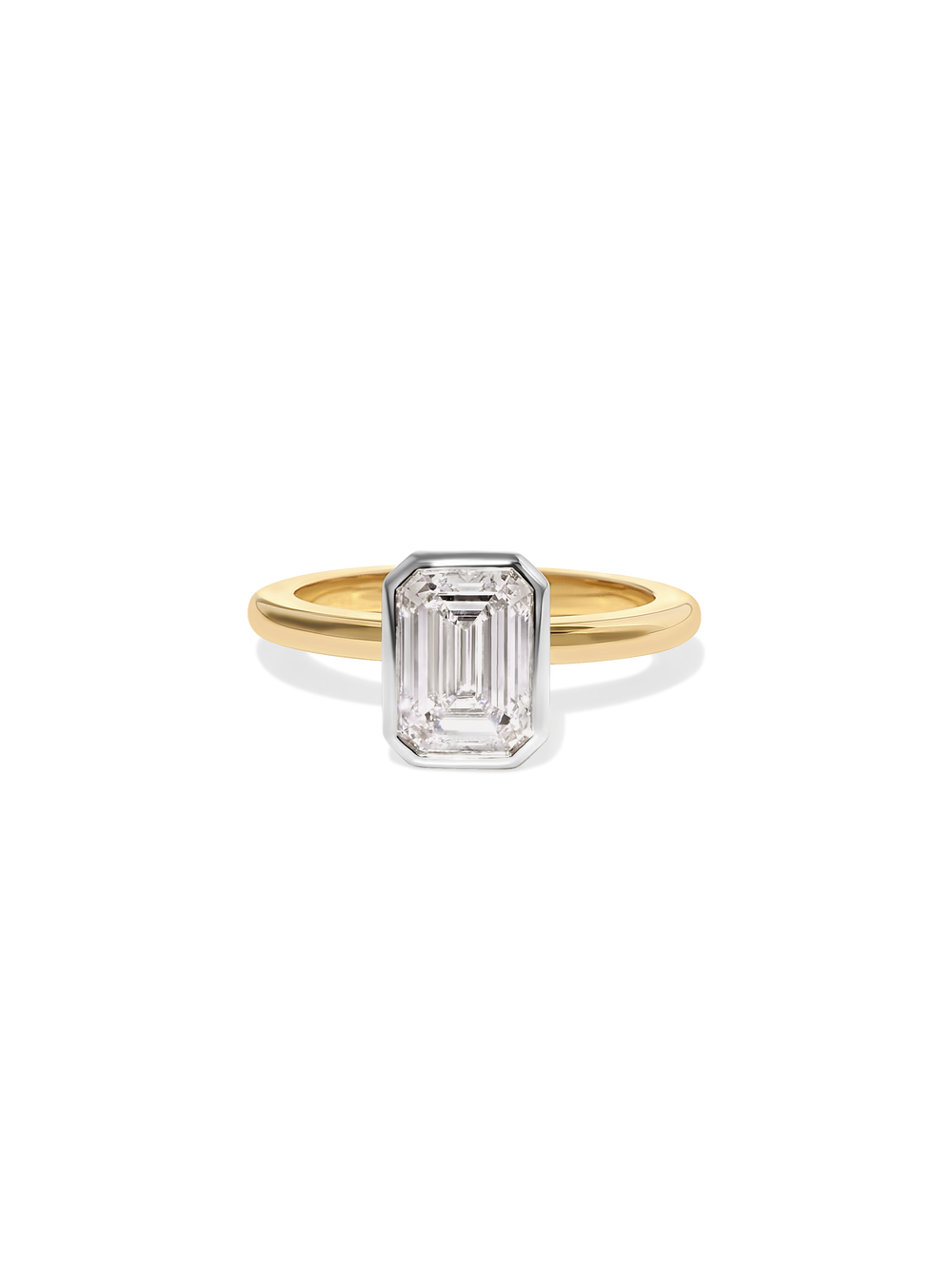 2.04ct Emerald Signature Bezel Solitaire Ring - View 