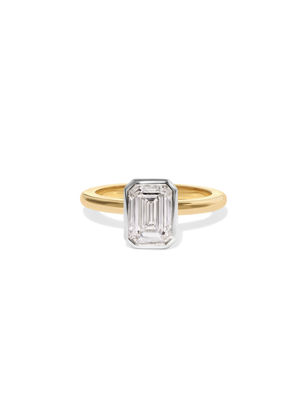 2.04ct Emerald Signature Bezel Solitaire Ring
