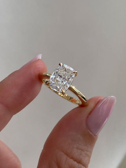 2.08ct Elongated Cushion Ceremonial Solitaire Ring