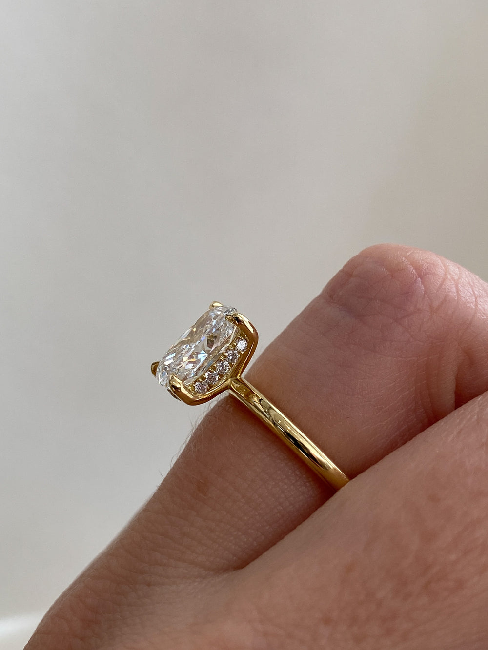 2.08ct Elongated Cushion Ceremonial Solitaire Ring - View 