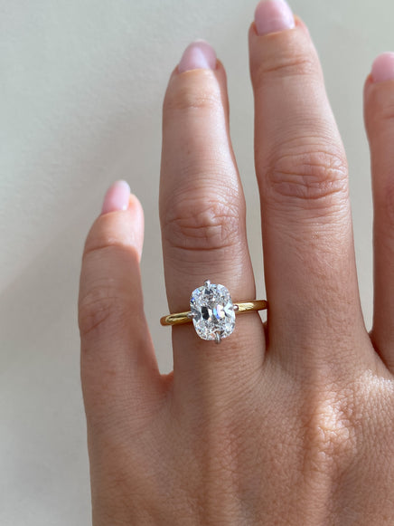 2.14ct Old Mine Cushion Ceremonial Solitaire Ring