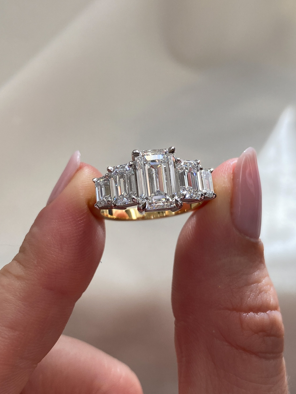 2.21ct Emerald Signature Five-Stone Ring - View 