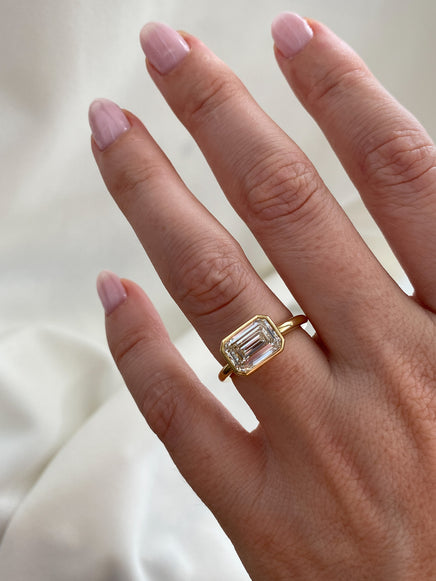 2.50ct Emerald Signature Bezel Solitaire Ring