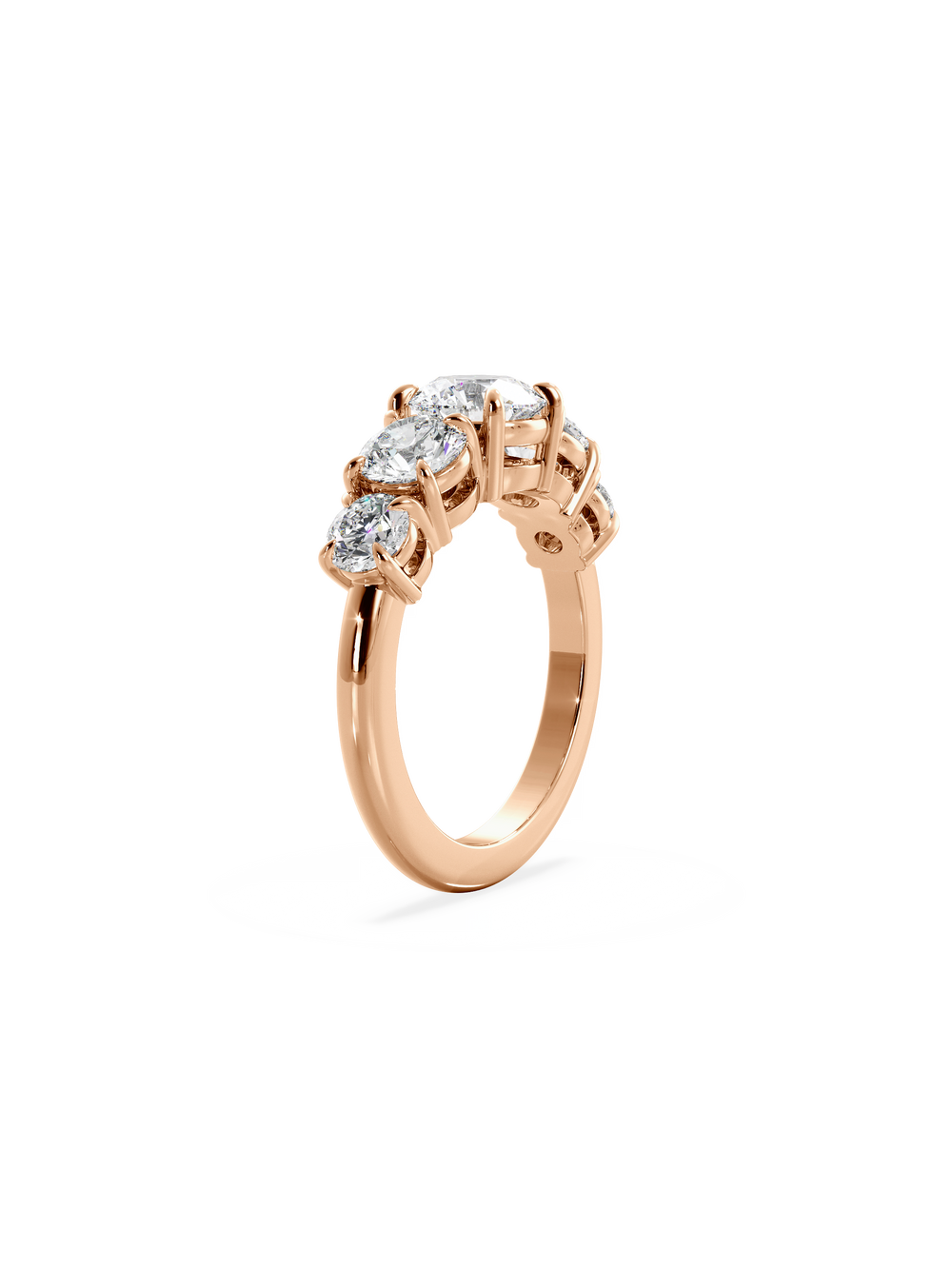 Round Signature Five-Stone Ring - View 