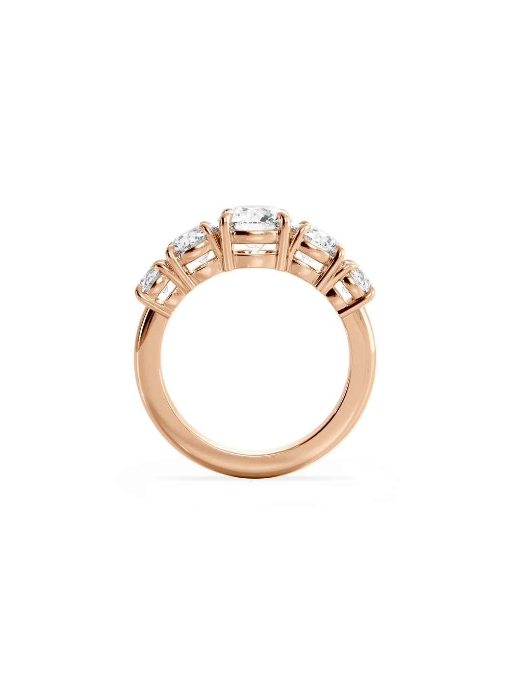 Round Signature Five-Stone Ring - View 