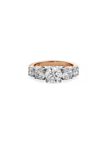 Round Signature Five-Stone Ring