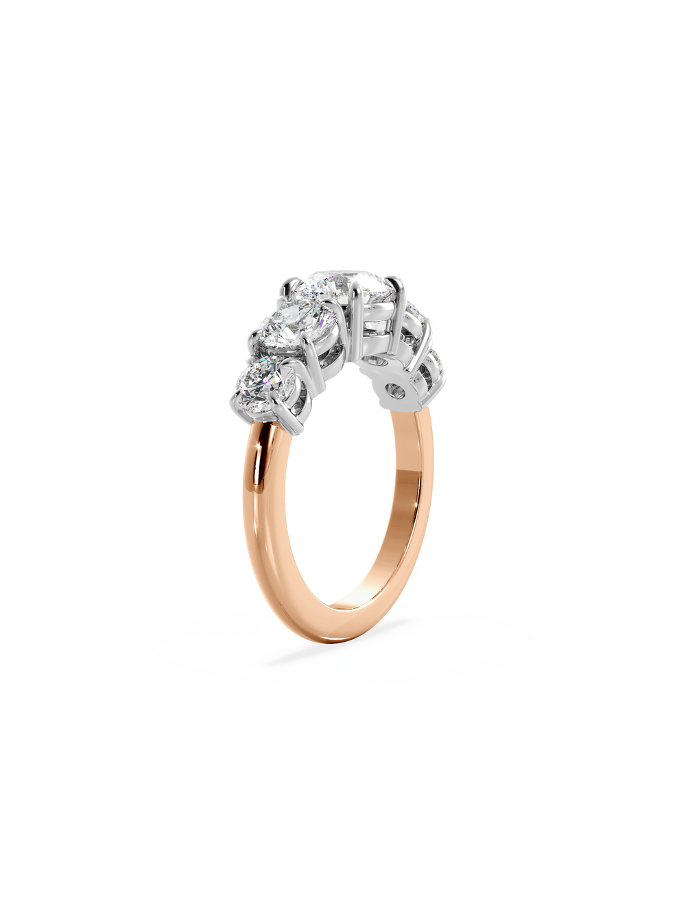 Round Signature Five-Stone Ring - View 