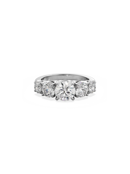 Round Signature Five-Stone Ring