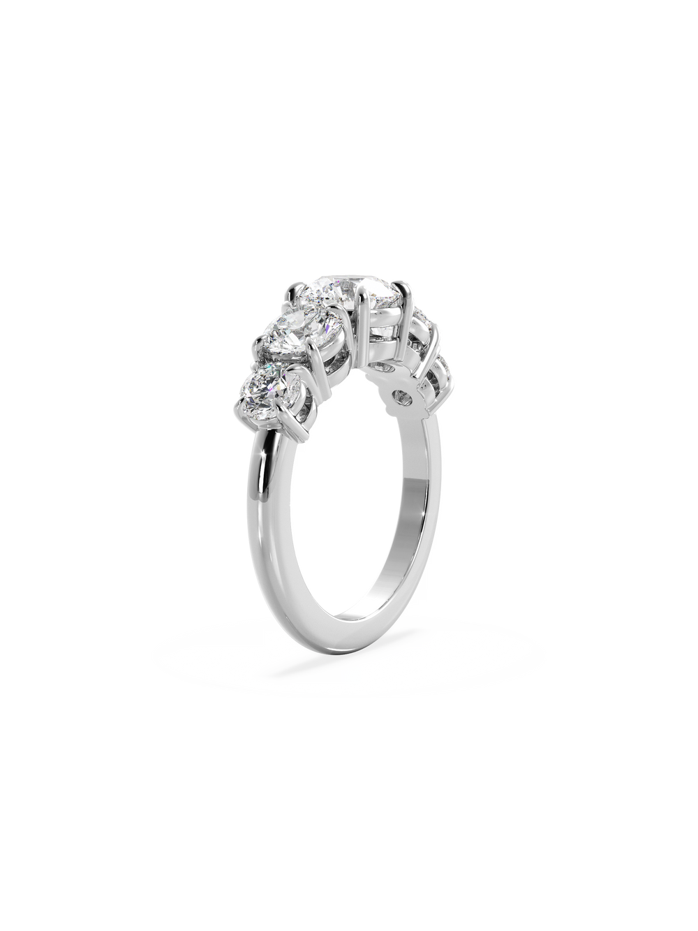 Round Signature Five-Stone Ring - View 