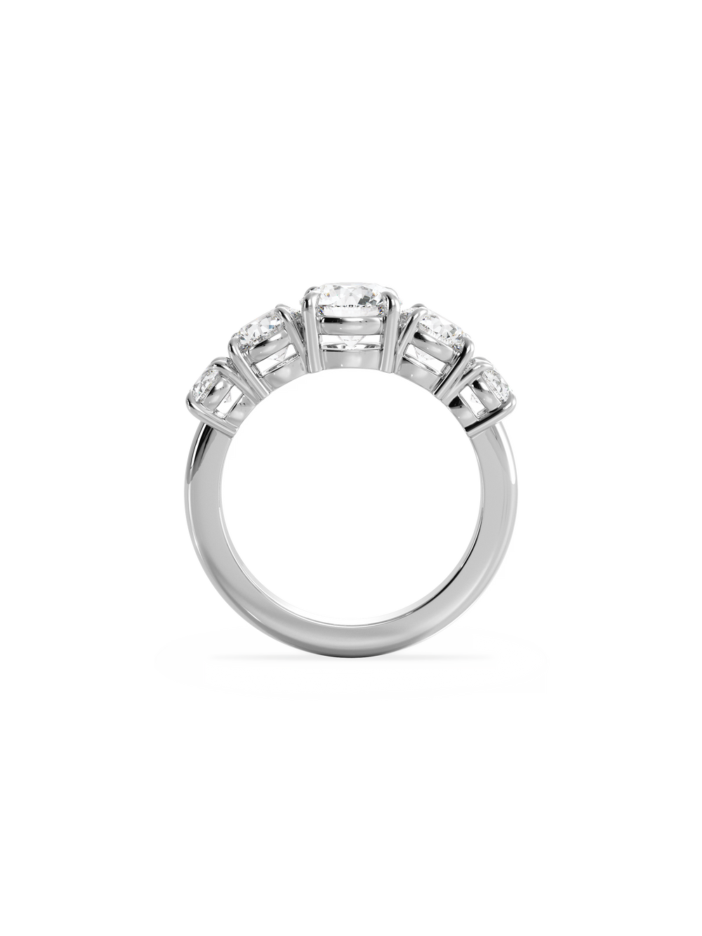Round Signature Five-Stone Ring - View 