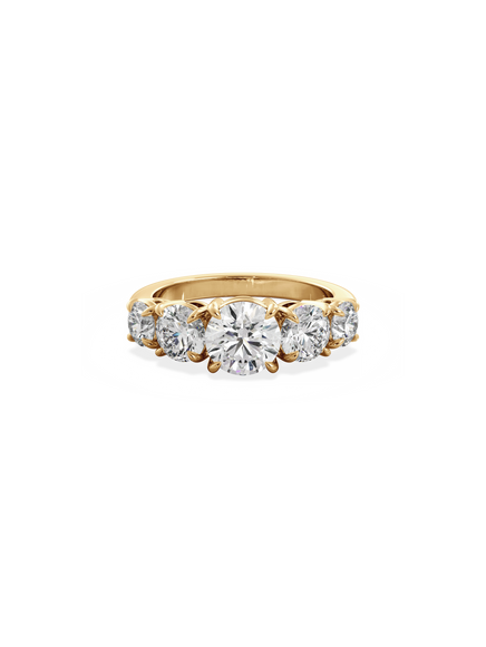 Round Signature Five-Stone Ring