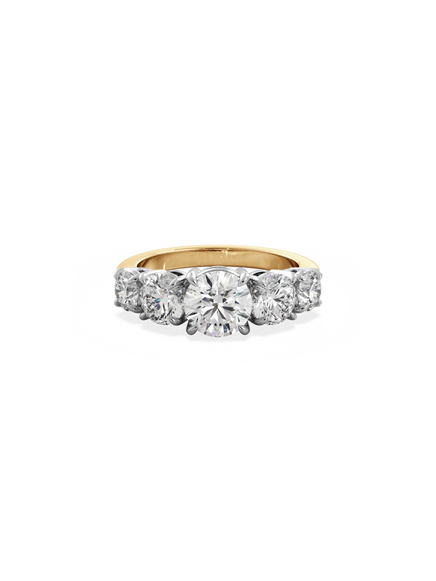Round Signature Five-Stone Ring