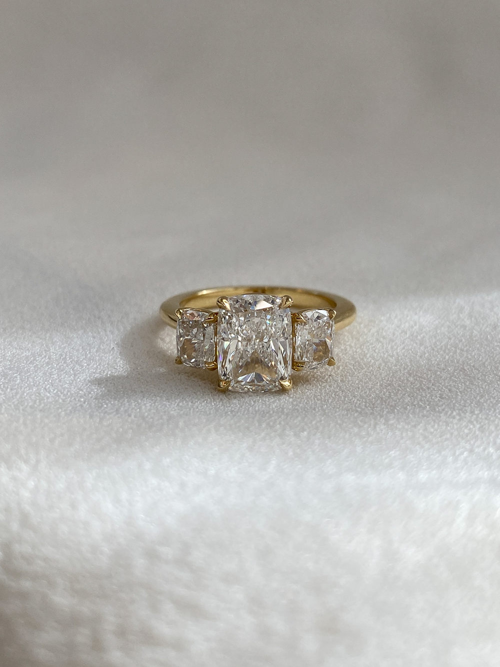 2.51ct Elongated Cushion Trilogy Ring - View 