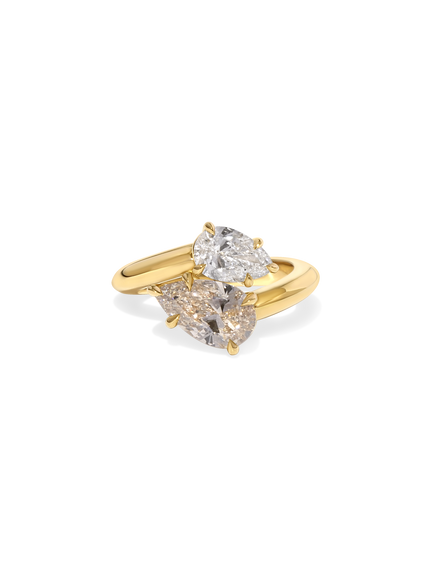 2.60cttw Pear & Pear Champagne Jean Toi et Moi Ring