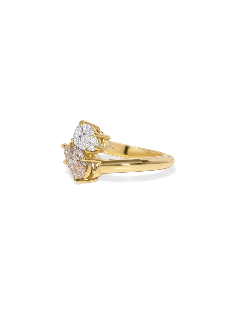 2.60cttw Pear & Pear Champagne Jean Toi et Moi Ring - View 