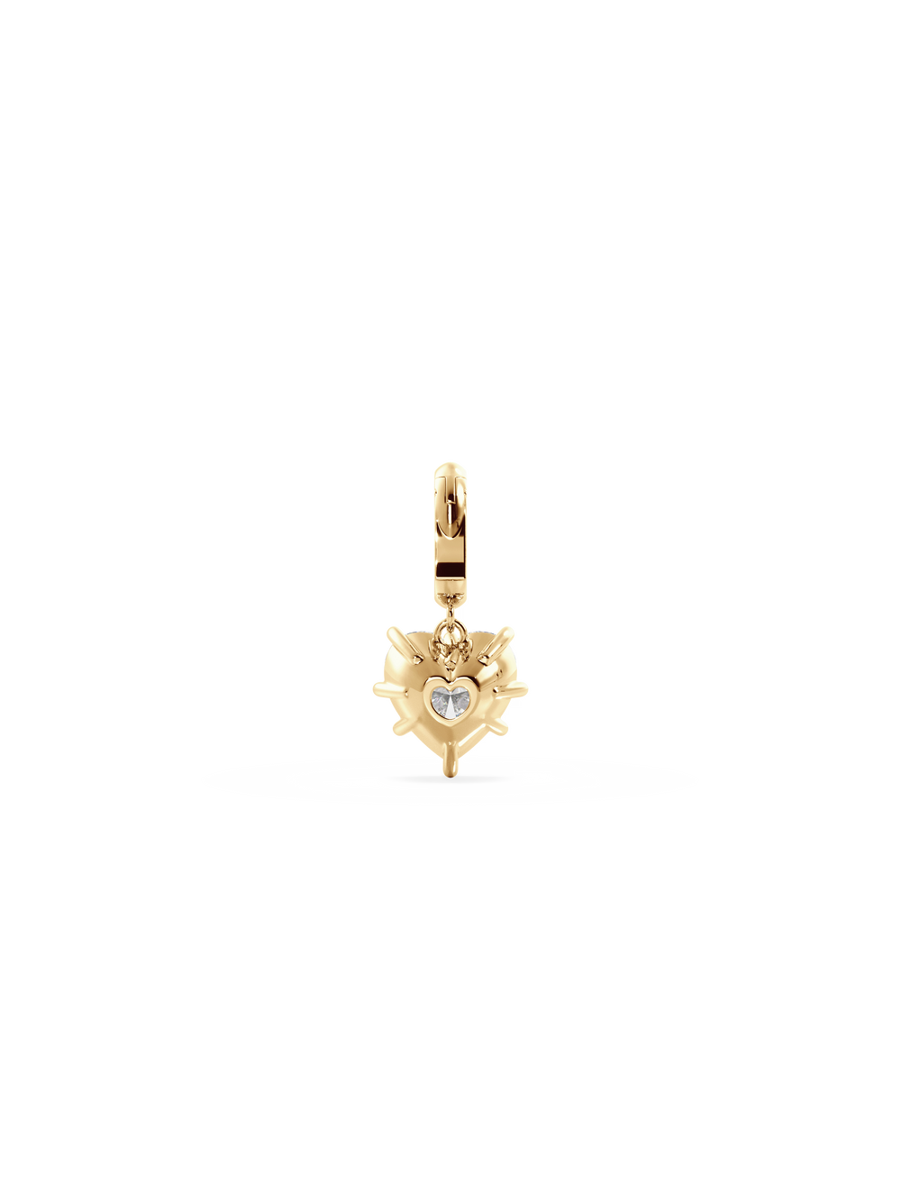 Heart Diamond Bespoke Pendant - Hinged Bail - View 