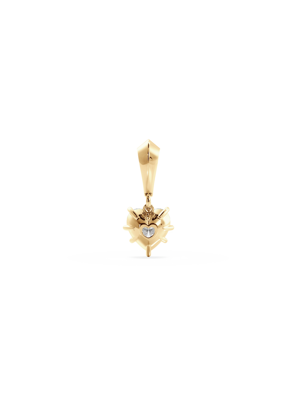 Heart Diamond Bespoke Pendant - Knife Edge Bail - View 