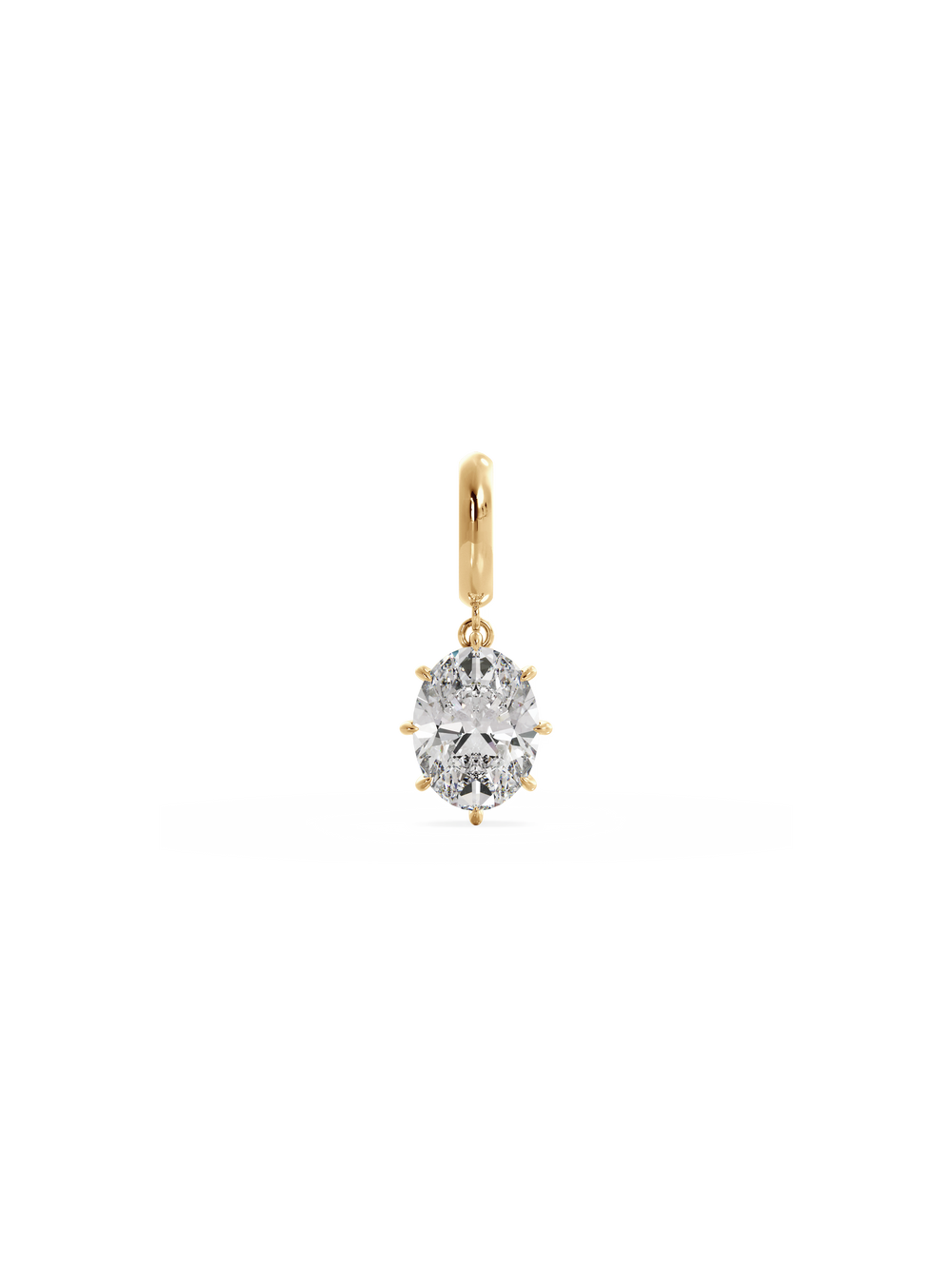 Oval Diamond Bespoke Pendant - Hinged Bail - View 