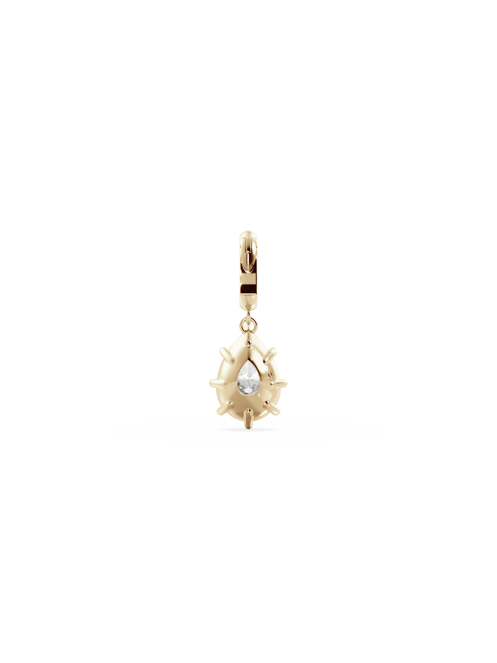 Pear Diamond Bespoke Pendant - Hinged Bail - View 