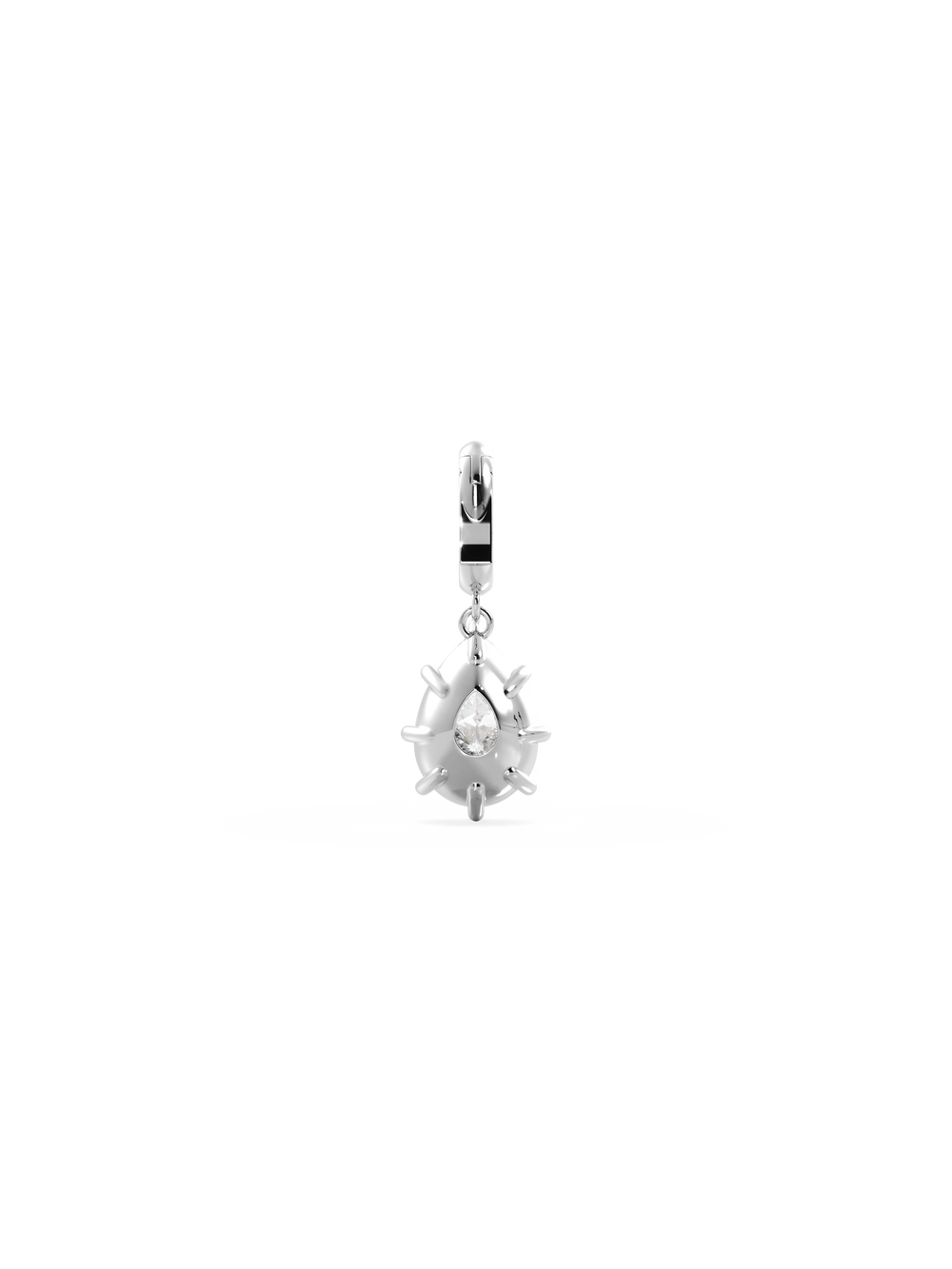 Pear Diamond Bespoke Pendant - Hinged Bail - View 