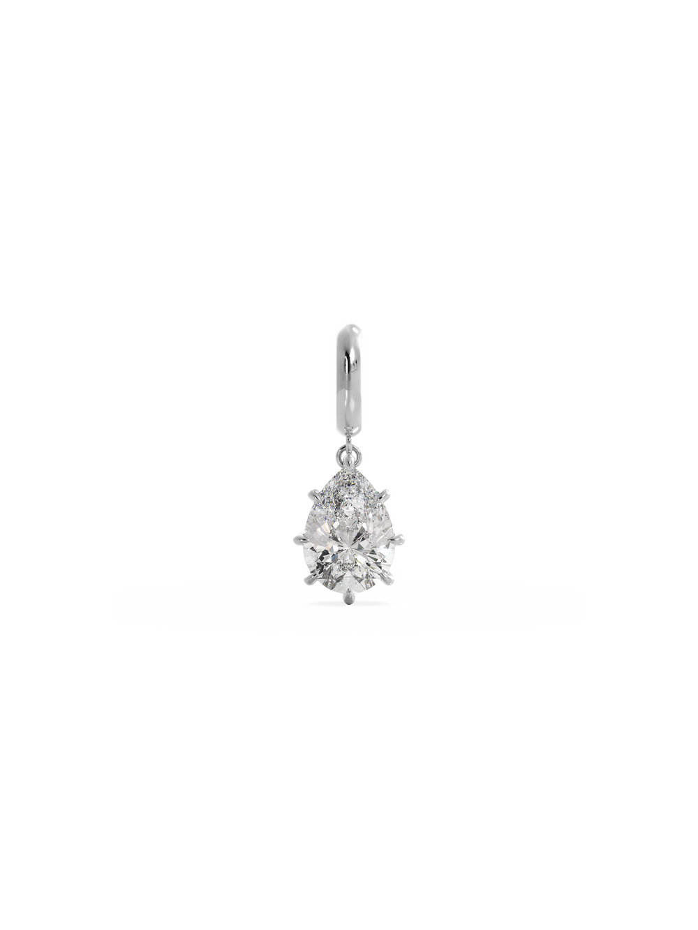 Pear Diamond Bespoke Pendant - Hinged Bail - View 