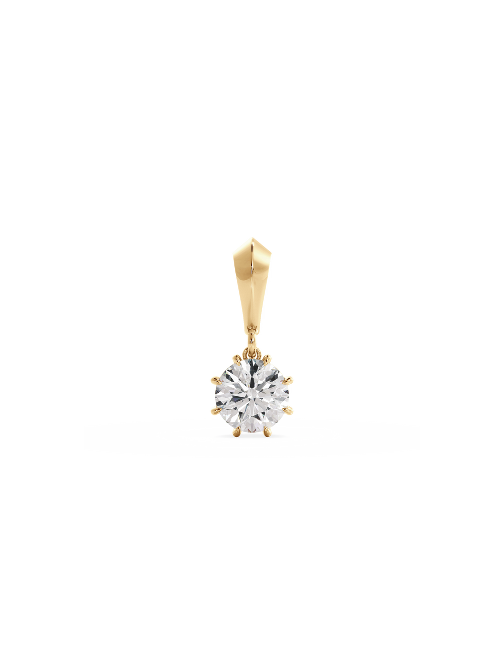 Round Diamond Bespoke Pendant - Knife Edge Bail - View 