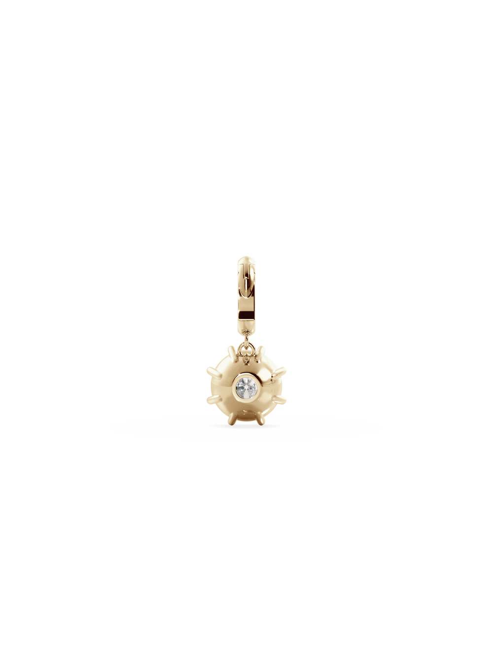 Round Diamond Bespoke Pendant - Hinged Bail - View 